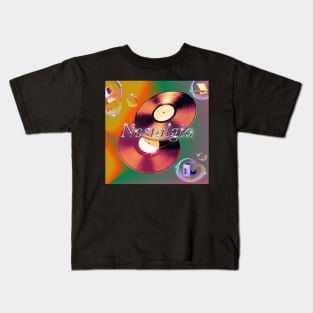 Nostalgia | Vaporwave | 80s Throwback Vintage Records & Music Player Kids T-Shirt